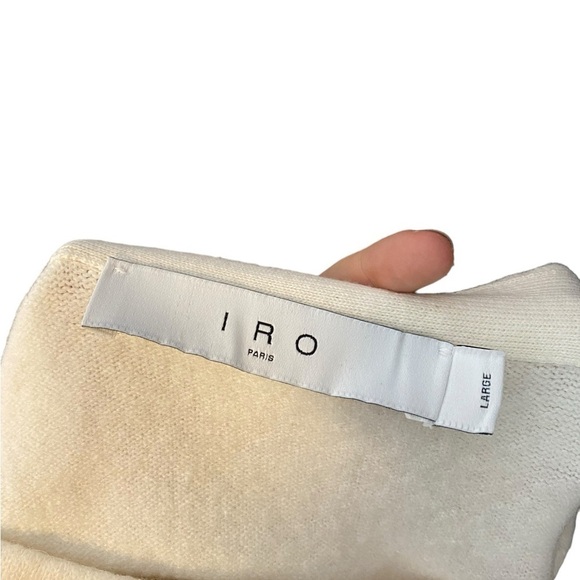 IRO TAHITA GATHERED KNITTED SWEATER IN IVORY - Picture 7 of 7